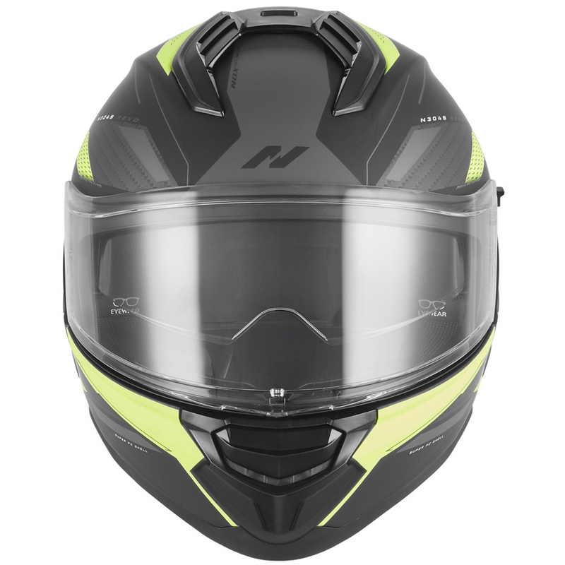 Casco integrale da moto NOX N304-S REVO nero opaco-giallo fluo