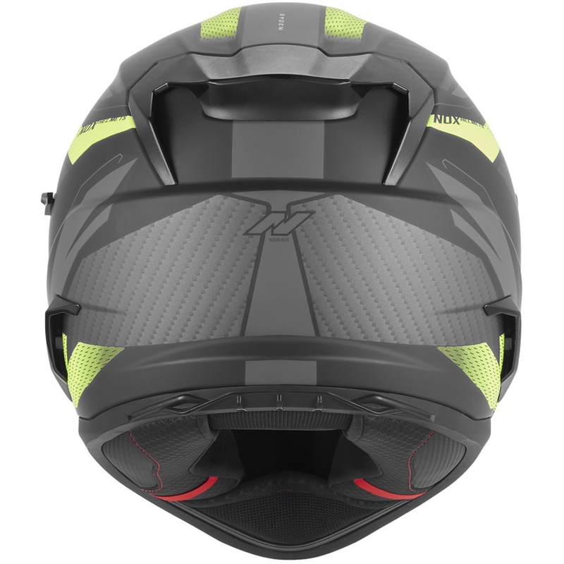 Casco integrale da moto NOX N304-S REVO nero opaco-giallo fluo