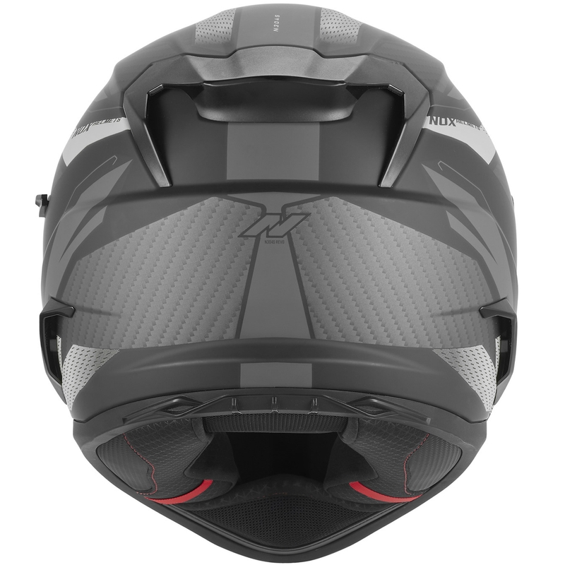 Casco integrale da moto NOX N304-S REVO nero opaco-argento