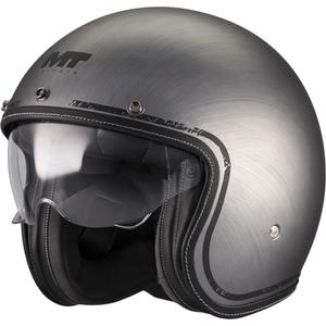 Casco da moto jet MT Lemans 2 SV S Brushed A2 grigio opaco