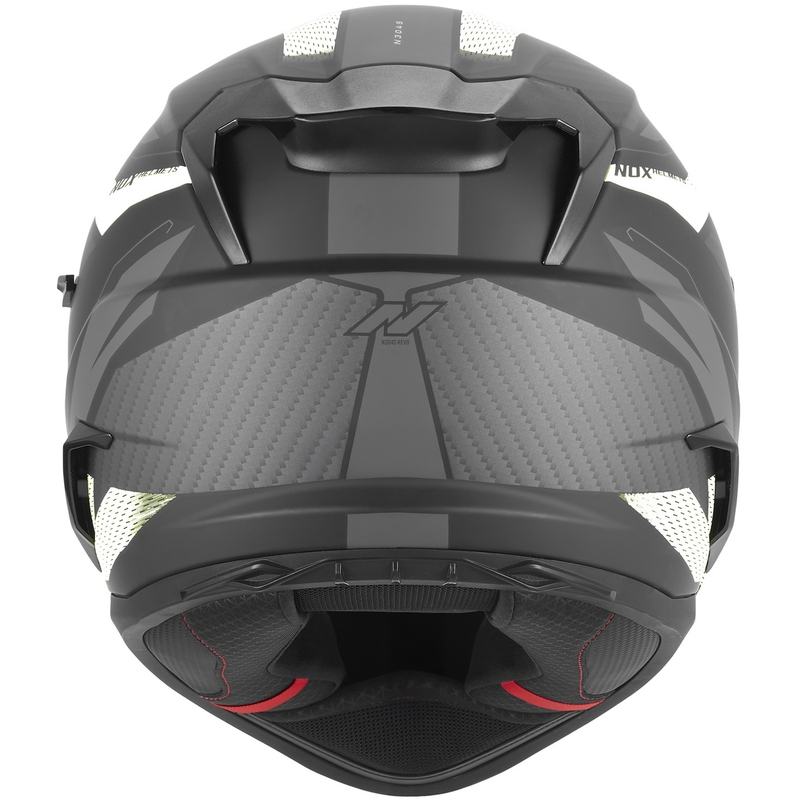 Casco integrale da moto NOX N304-S REVO nero opaco-bianco
