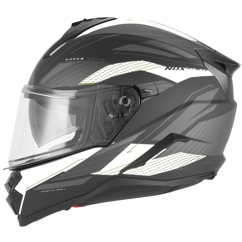 Casco integrale da moto NOX N304-S REVO nero opaco-bianco