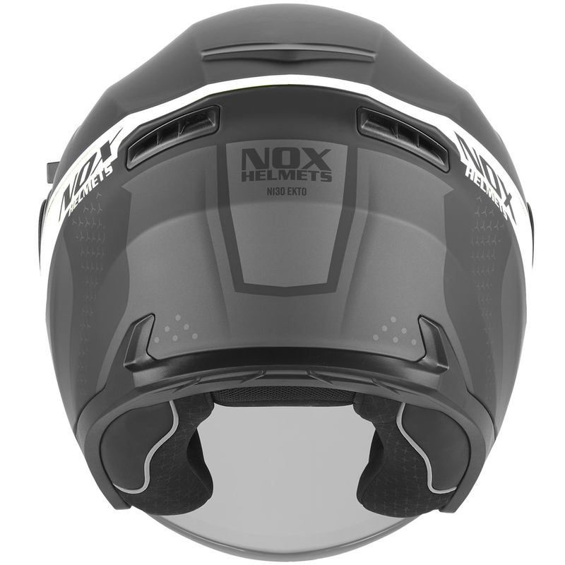 Casco da moto jet NOX N130 EKTO nero opaco-bianco