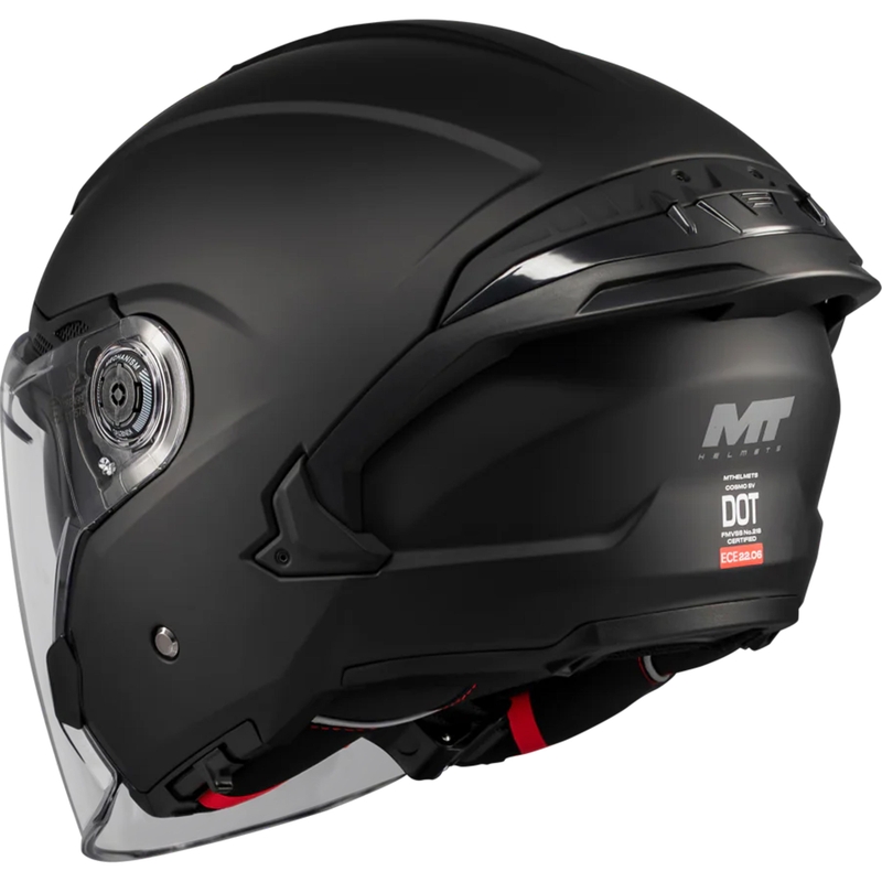 Casco da moto jet MT Cosmo SV Pure A1 nero opaco
