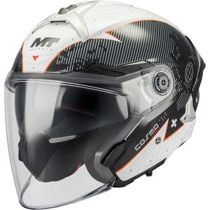Casco da moto jet MT Cosmo SV Layout A1 nero-grigio