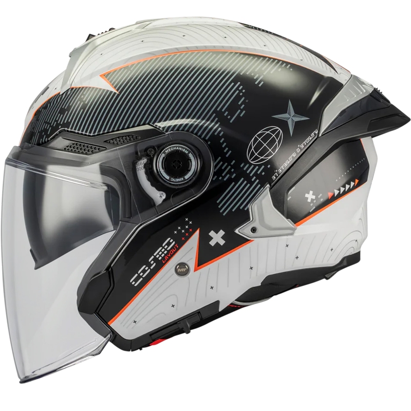 Casco da moto jet MT Cosmo SV Layout A1 nero-grigio
