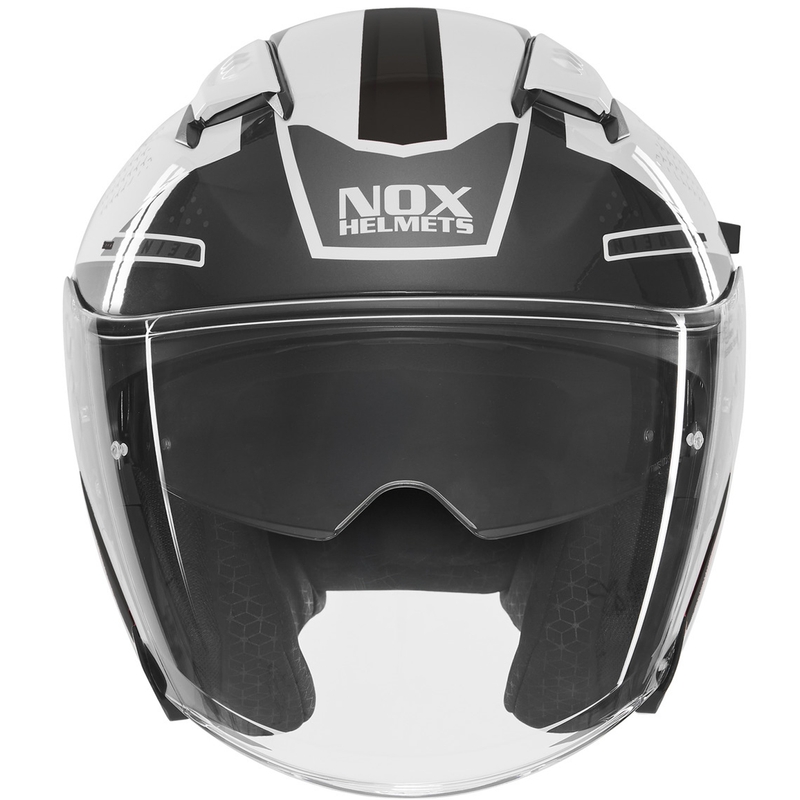 Casco da moto jet NOX N130 EKTO bianco-nero