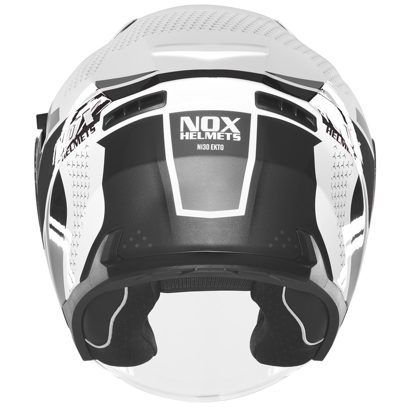 Casco da moto jet NOX N130 EKTO bianco-nero