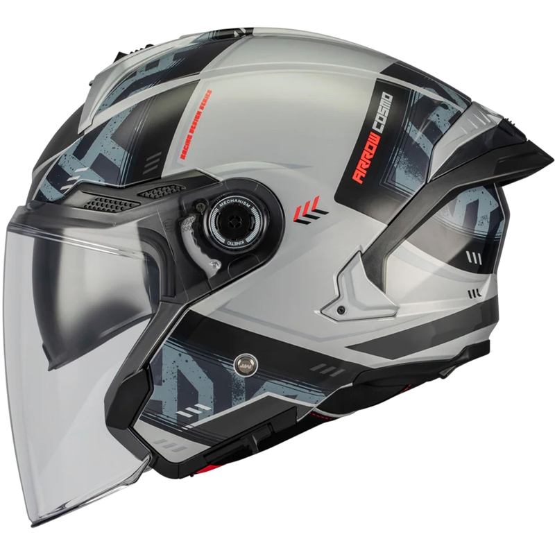 Casco da moto jet MT Cosmo SV Arrow C2 grigio-nero