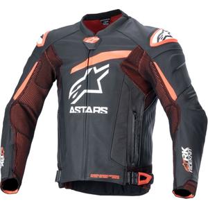 Alpinestars GP Plus R 4 Rideknit Nero-Rosso Fluo-Bianco Giacca da moto in pelle