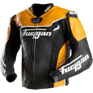 Giacca da motociclista in pelle Furygan Signature 55 nera-gialla