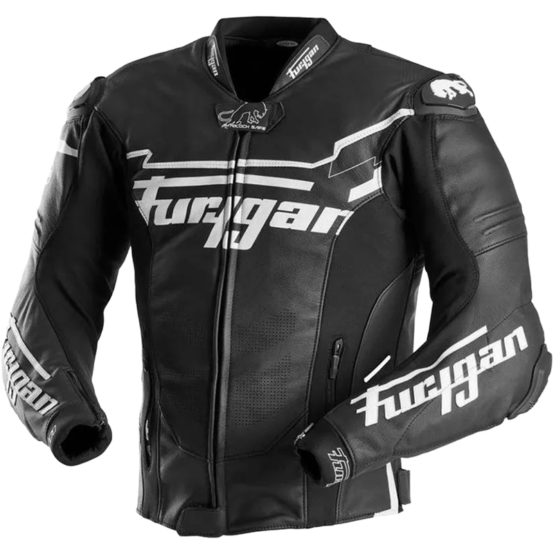 Giacca da motociclista in pelle Furygan Sirius nera-bianca