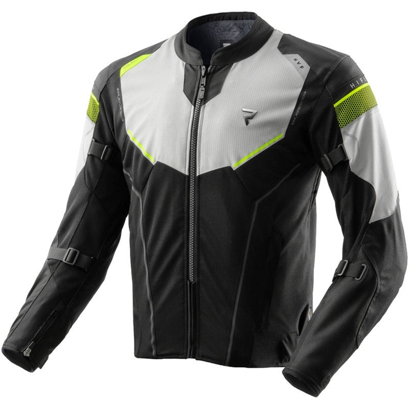 Giacca da moto Rebelhorn Hiflow V nero-grigio-giallo fluo