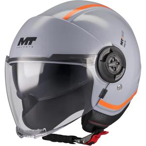 Casco moto jet MT Viale SV S Tasty C4 grigio-arancio