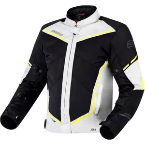 Giacca da moto Ozone Jet II grigio-nero-giallo fluo Saldi