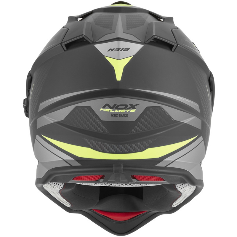 Casco moto enduro NOX N312 Track nero opaco-giallo fluo