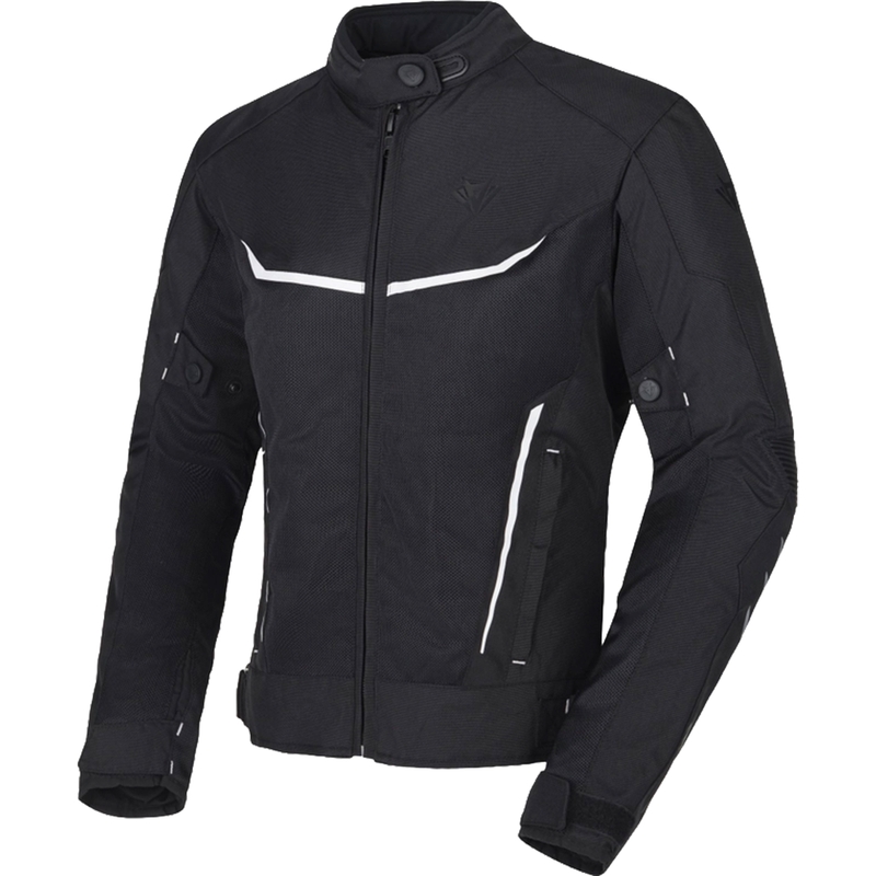 Giacca da moto RSA Runway bianca e nera da donna