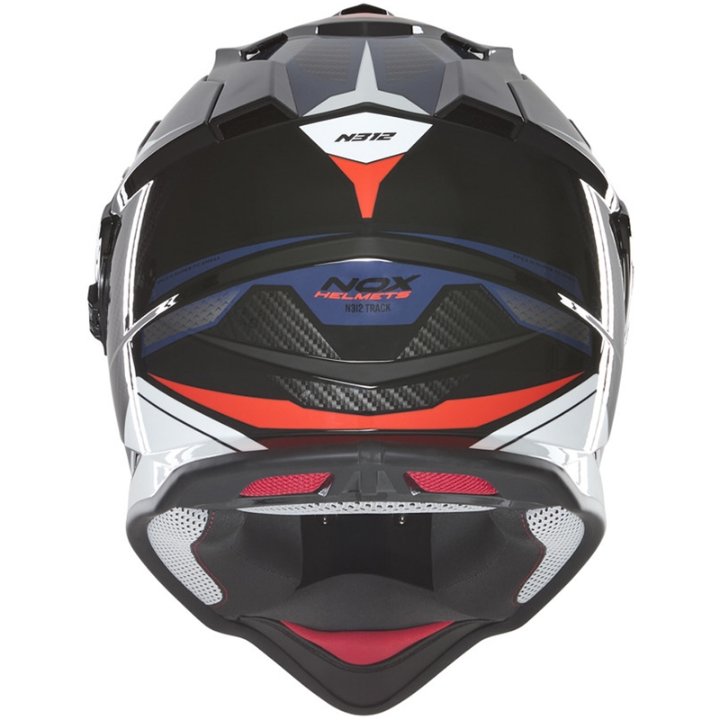 Casco da moto enduro NOX N312 Track blu-rosso