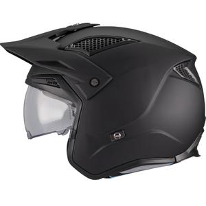 Casco da moto trial jet MT District SV S Pure A1 nero opaco