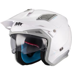 Casco da moto trial aperto MT District SV S Soul A2 bianco-grigio