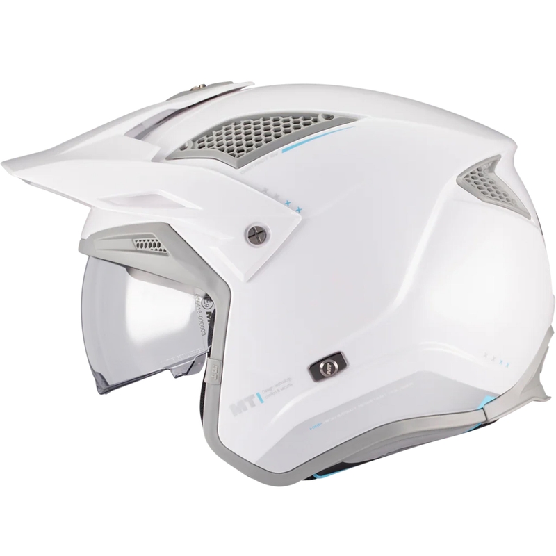 Casco da moto trial aperto MT District SV S Soul A2 bianco-grigio