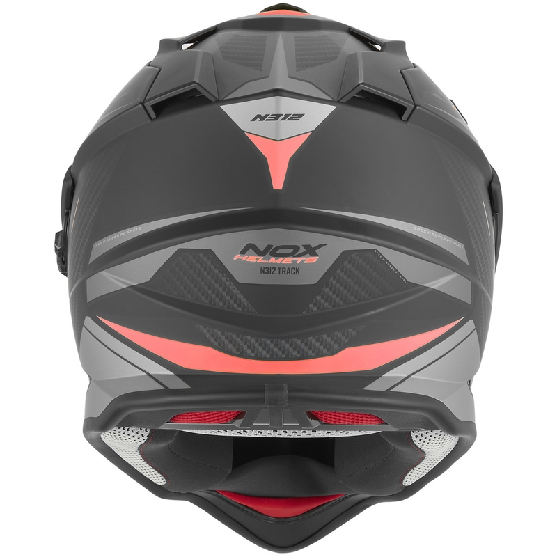 Casco da moto enduro NOX N312 Track nero opaco-rosso