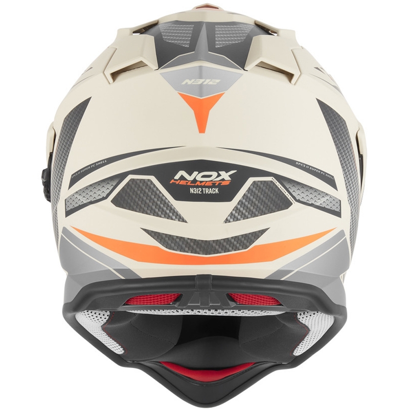 Casco da moto enduro NOX N312 Track sabbia-arancio opaco