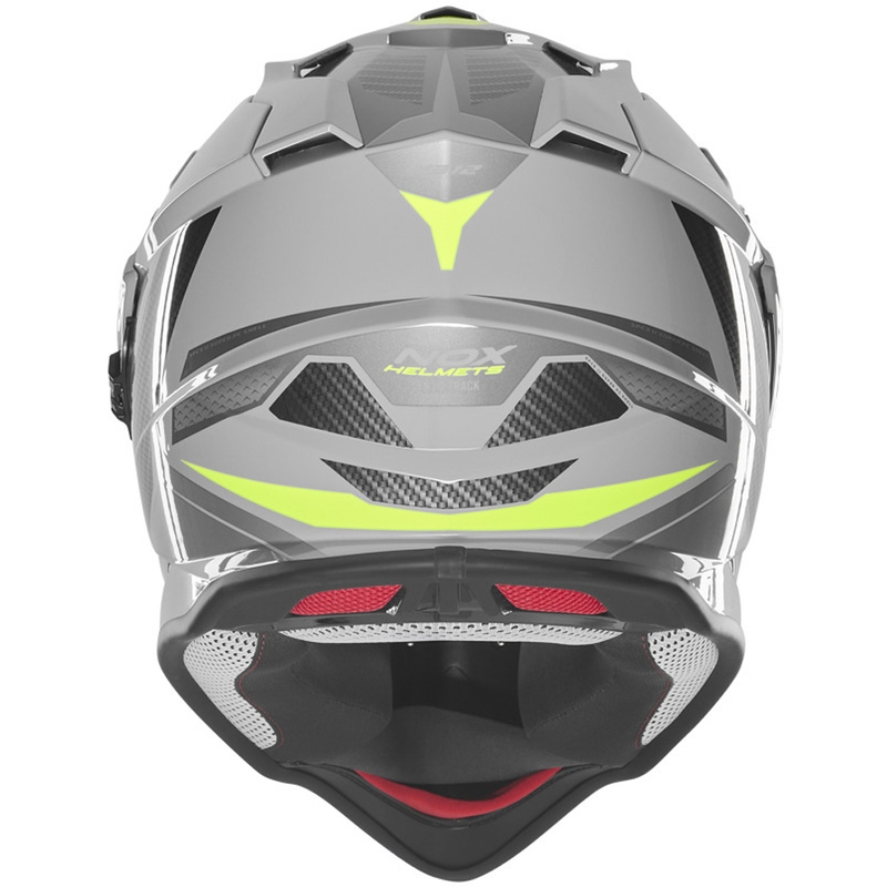 Casco moto enduro NOX N312 Track grigio-giallo fluo