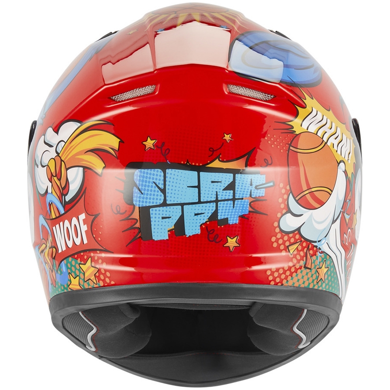 Casco integrale da moto per bambini NOX N731 Scrappy rosso-multicolore