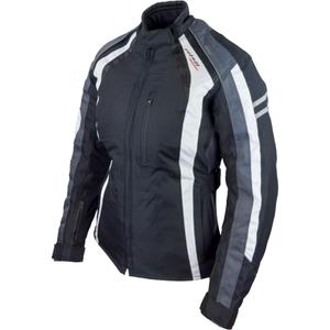 Giacca da motociclista donna Roleff Venedig nero-grigio-bianco