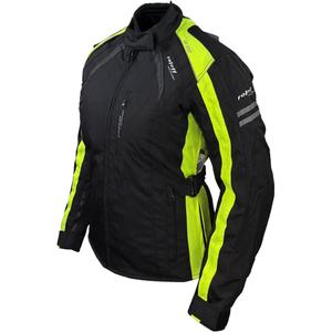 Giacca da moto donna Roleff Venedig nero-giallo fluo