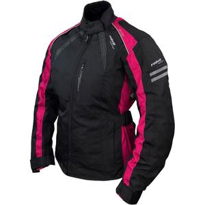 Giacca da motociclista da donna Roleff Venedig nero-rosa