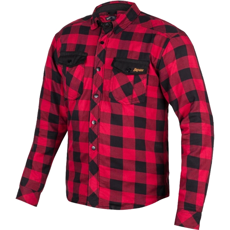 Camicia da moto BROGER Alaska nero-rosso Saldi