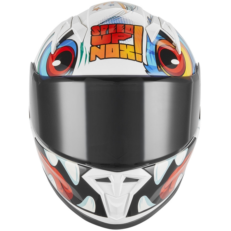 Casco integrale da moto per bambini NOX N731 Scrappy bianco-multicolore