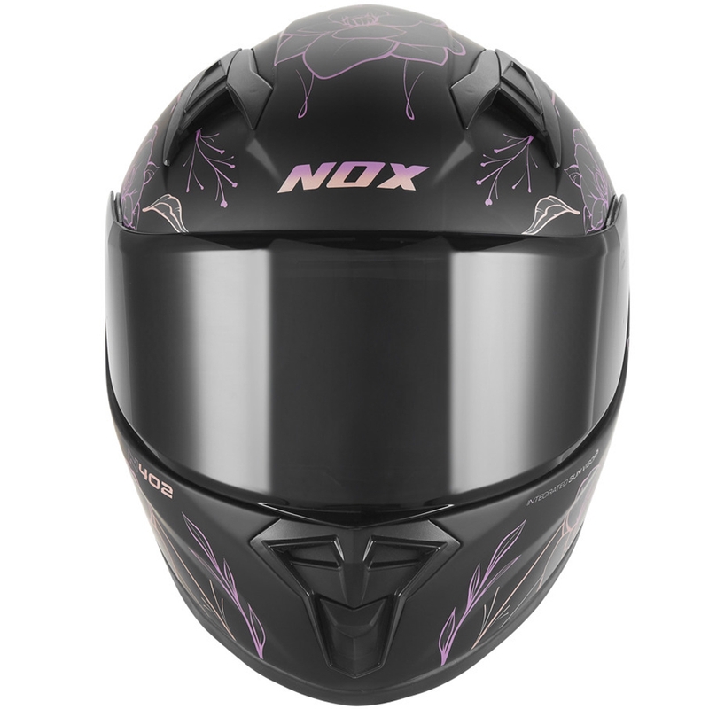 Casco integrale da moto per bambini NOX N731 Spring nero opaco-rosa