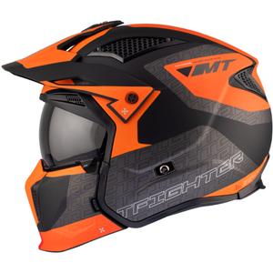 Casco jet con maschera MT Streetfighter SV Totem B4 nero-grigio-arancione - II. qualità