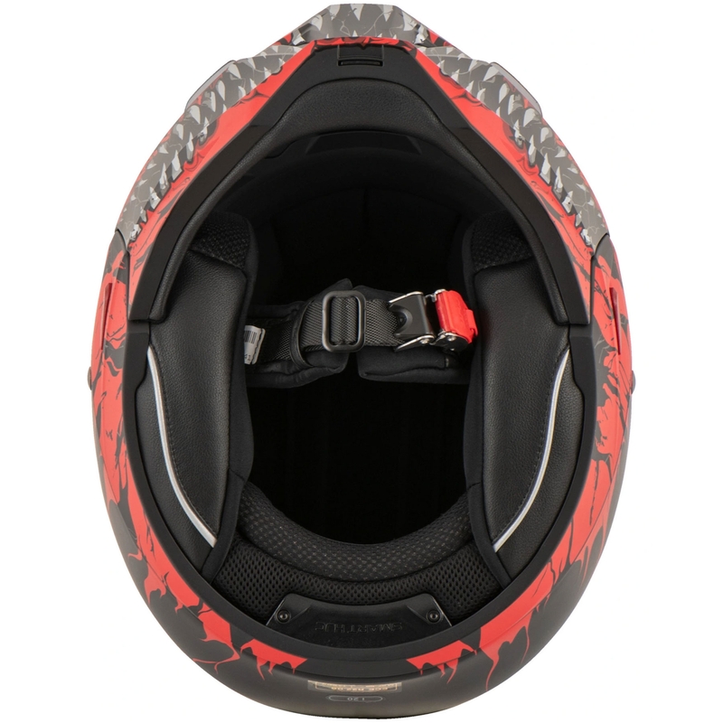 Casco jet con maschera HJC i20 Scraw MC1SF bianco-rosso-nero - II. qualità