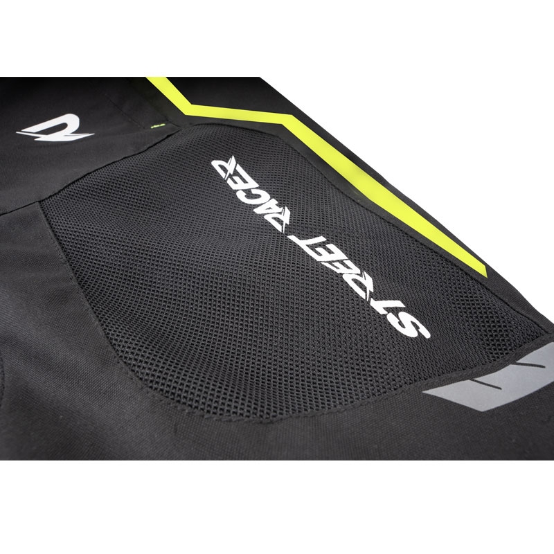 Pantaloni da moto Street Racer Flex Air neri-giallo fluo - 2a qualità - II. qualità