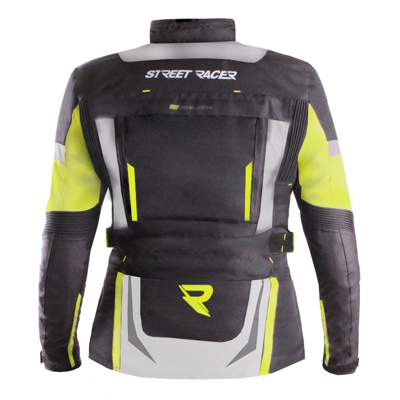 Giacca da moto da donna Street Racer Hilax nero-grigio-giallo fluo - II. qualità