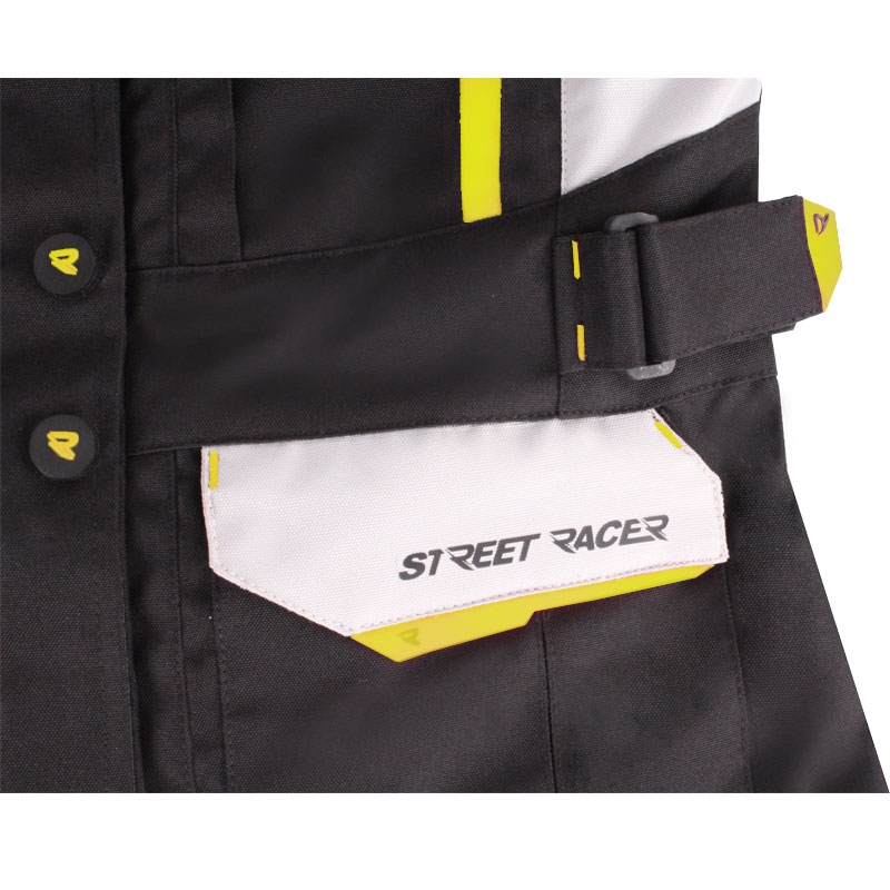 Giacca da moto da donna Street Racer Hilax nero-grigio-giallo fluo - II. qualità