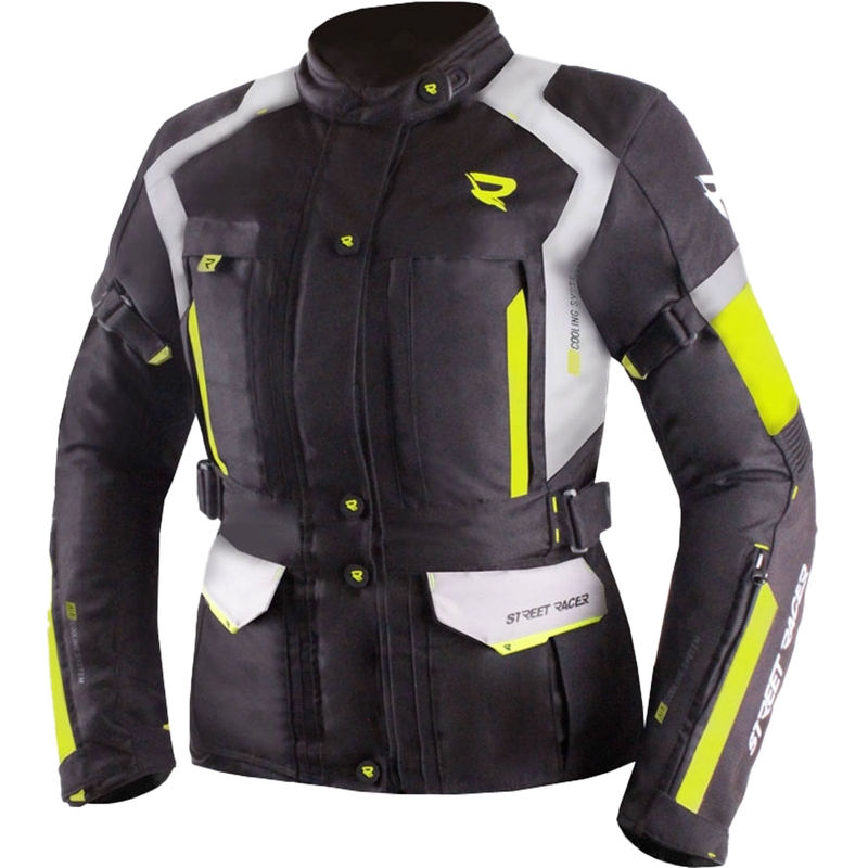 Giacca da moto da donna Street Racer Hilax nero-grigio-giallo fluo - II. qualità