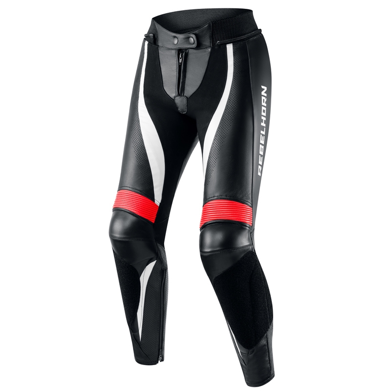 Pantaloni da moto da donna Rebelhorn Rebel bianco-rosso-nero - II. qualità