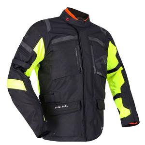 Giacca da moto RICHA Brutus GTX nero-giallo fluo in saldo - 2a qualità Saldi - II. qualità