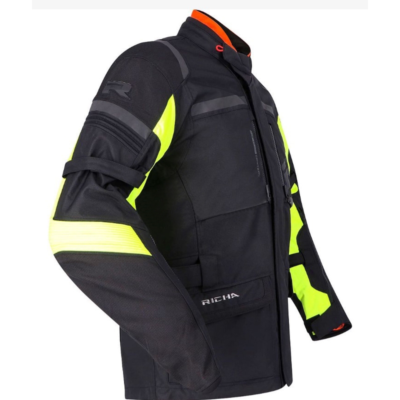 Giacca da moto RICHA Brutus GTX nero-giallo fluo in saldo - 2a qualità Saldi - II. qualità