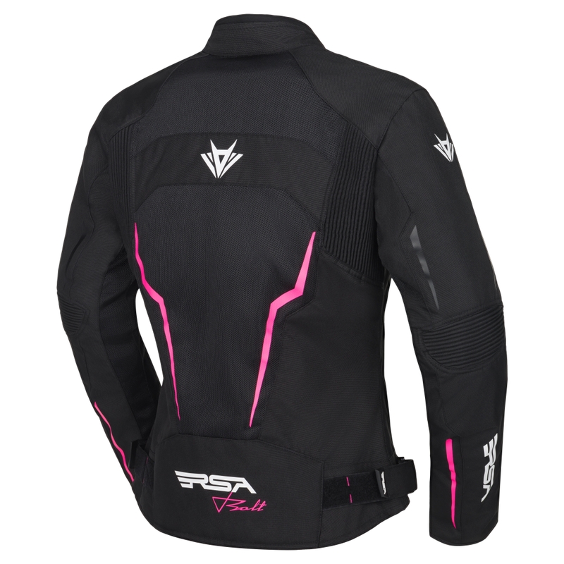 Giacca da moto da donna RSA Bolt nero-bianco-rosa 2 - II. qualità