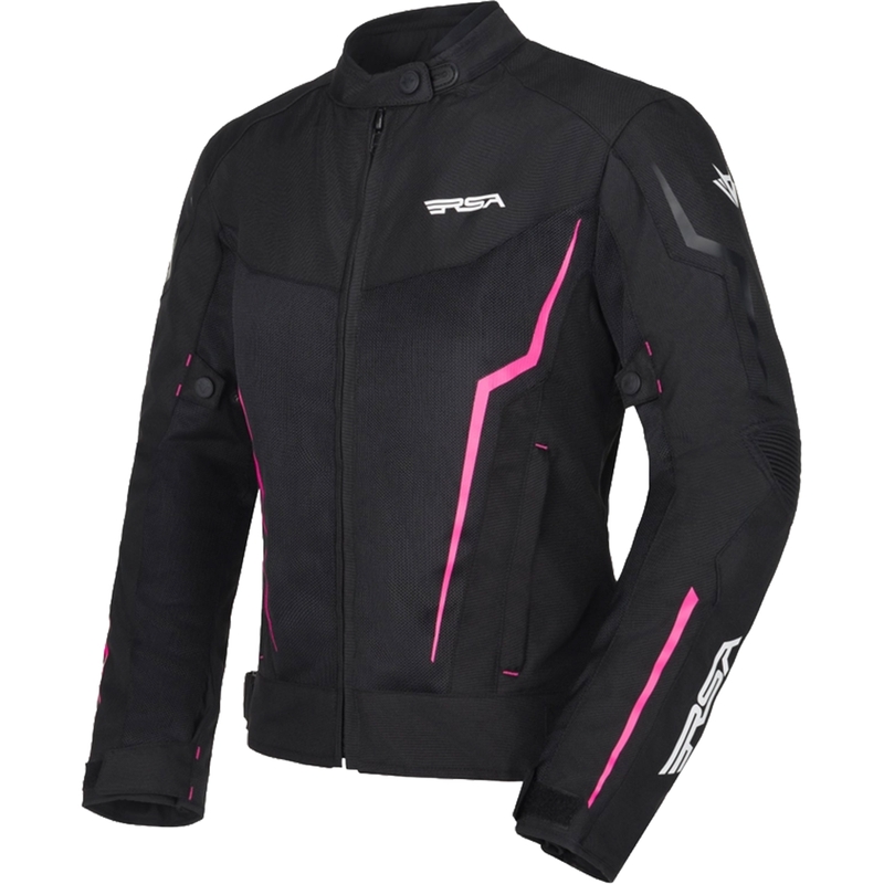 Giacca da moto da donna RSA Bolt nero-bianco-rosa 2 - II. qualità
