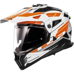 Casco moto enduro LS2 MX702 PIONEER II NAMIB bianco-arancio
