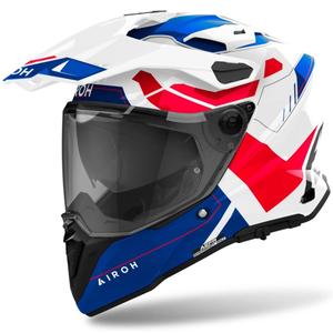 Casco da enduro Airoh Commander 2 Reveal blu-rosso lucido