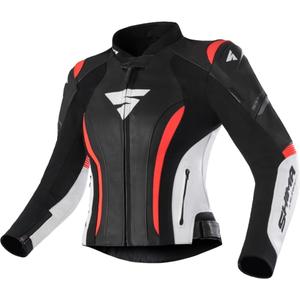 Giacca da moto Shima Miura 2.0 Donna Nero-Bianco-Rosso Fluo