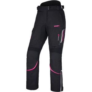 Pantaloni da moto RSA Wasp neri, bianchi e rosa da donna